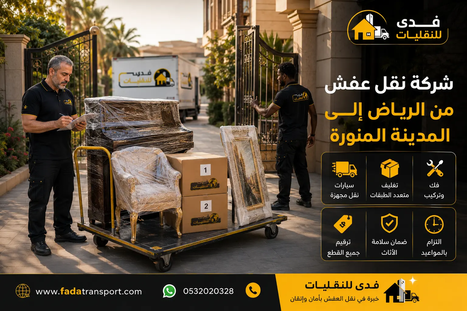 تغليف المكتبات المنزلية والكتب والمقتنيات الثمينة قبل نقلها من الرياض إلى المدينة المنورة.